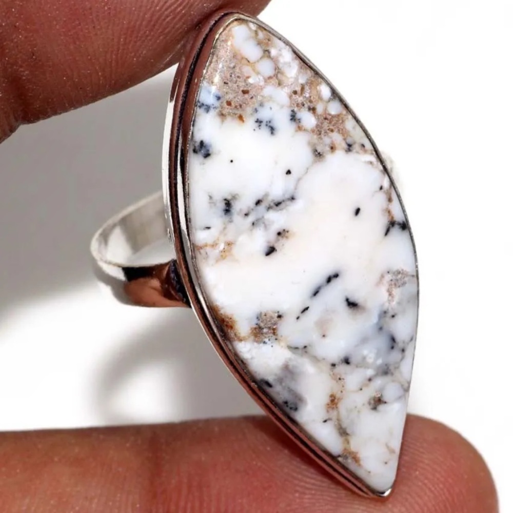 Dendritic Opal Handcrafted Ring - image 1